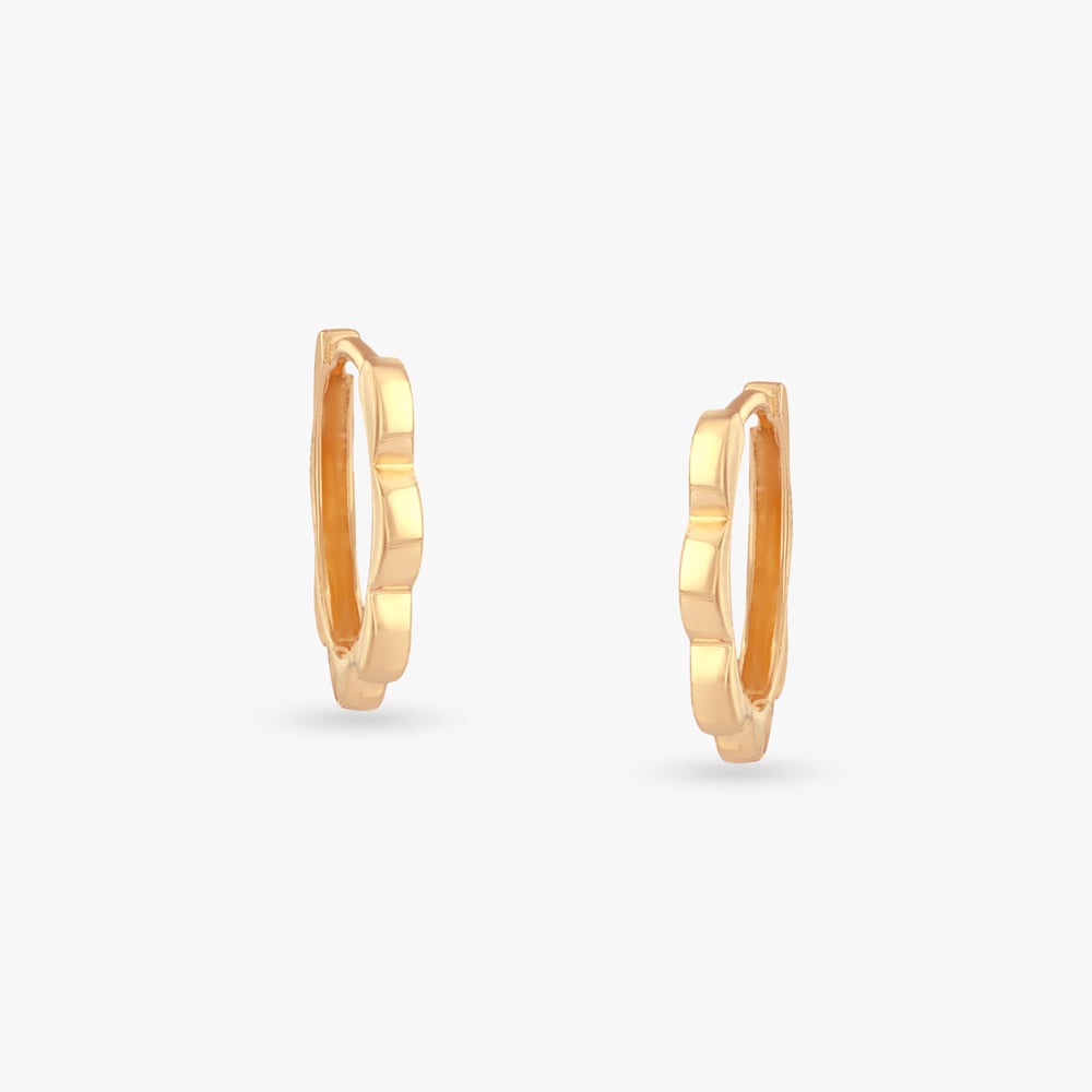 Scalloped Bloom Gold Hoop Earrings,,hi-res image number null