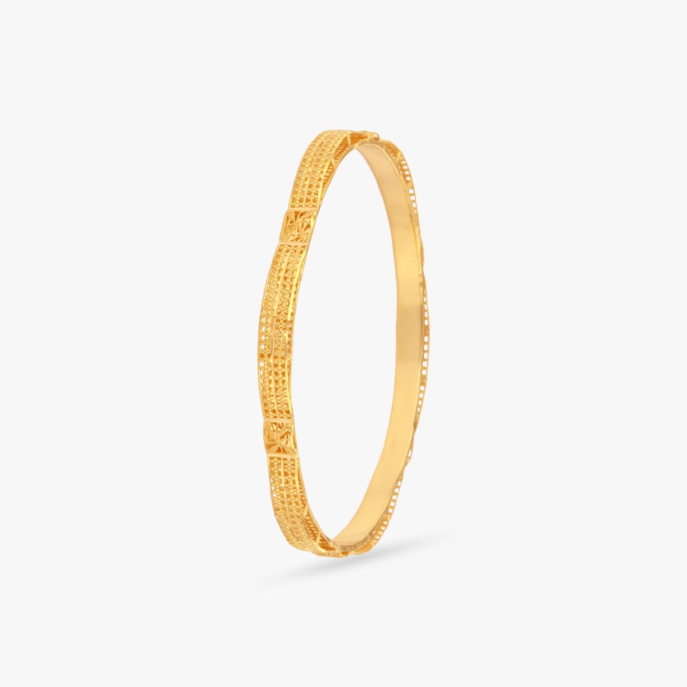 Linear Bloom Gold Bangle,,hi-res image number null