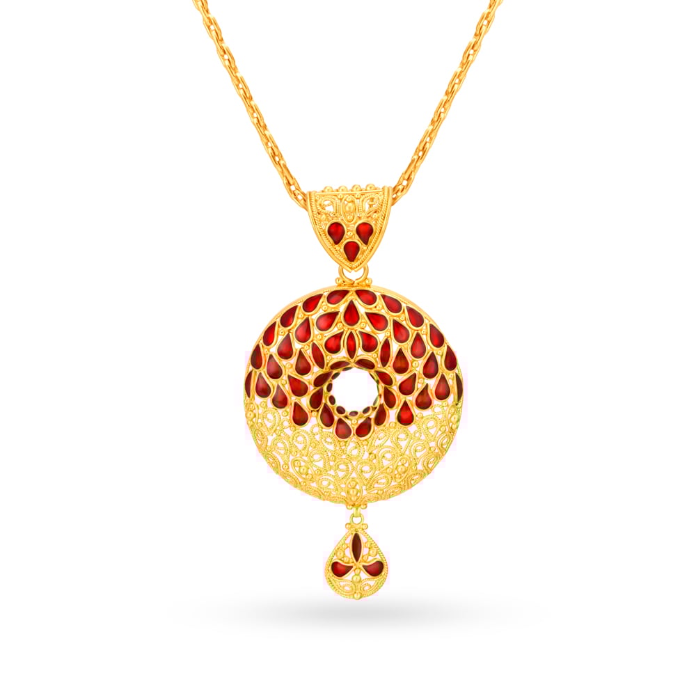 

Dazzling 22 Karat Yellow Gold Ring Pendant