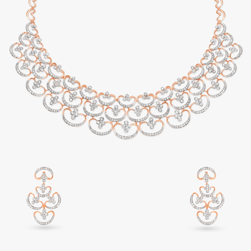 Shimmering Embrace Natural diamond Necklace Set,,hi-res image number null