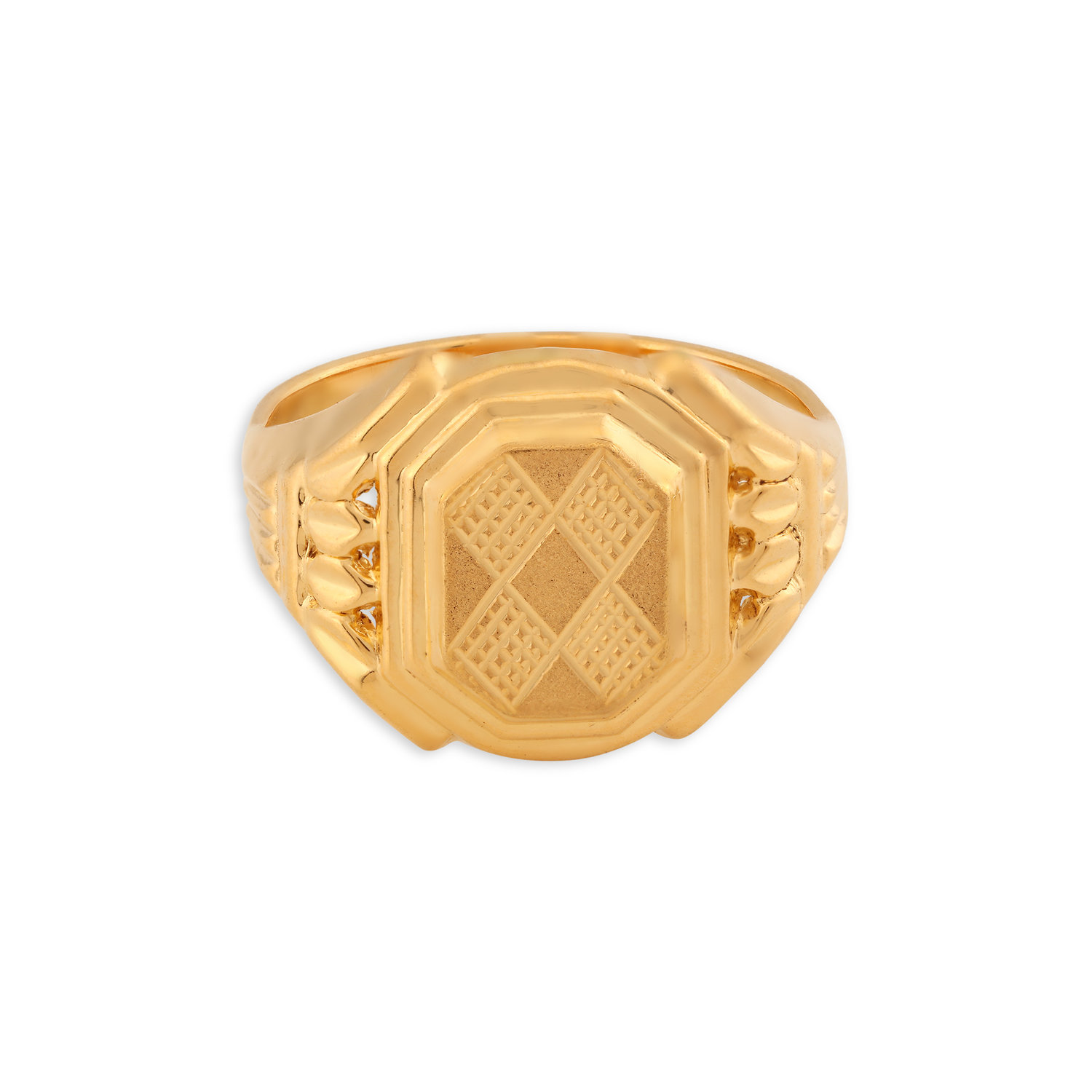 Intriguing 22 Karat Yellow Gold Octagonal Finger Ring,,hi-res image number null