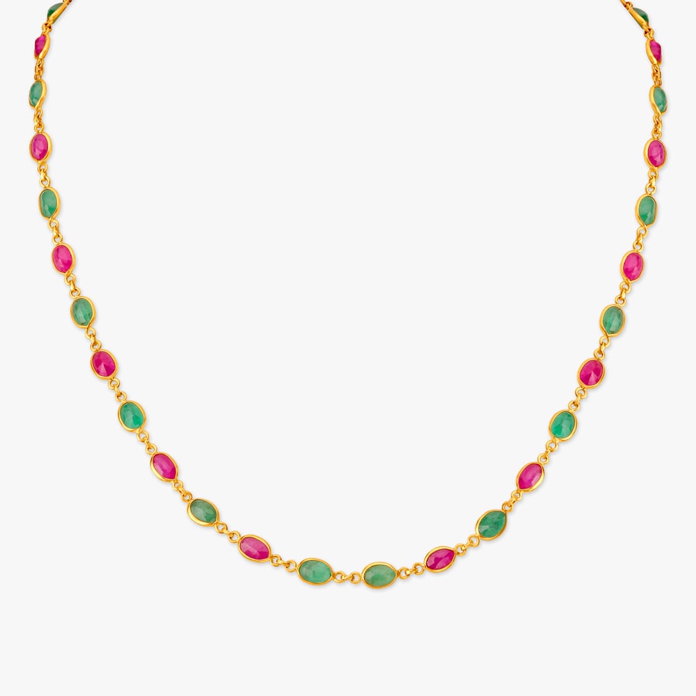 Dazzling Ruby and Emerald Link Chain,,hi-res image number null