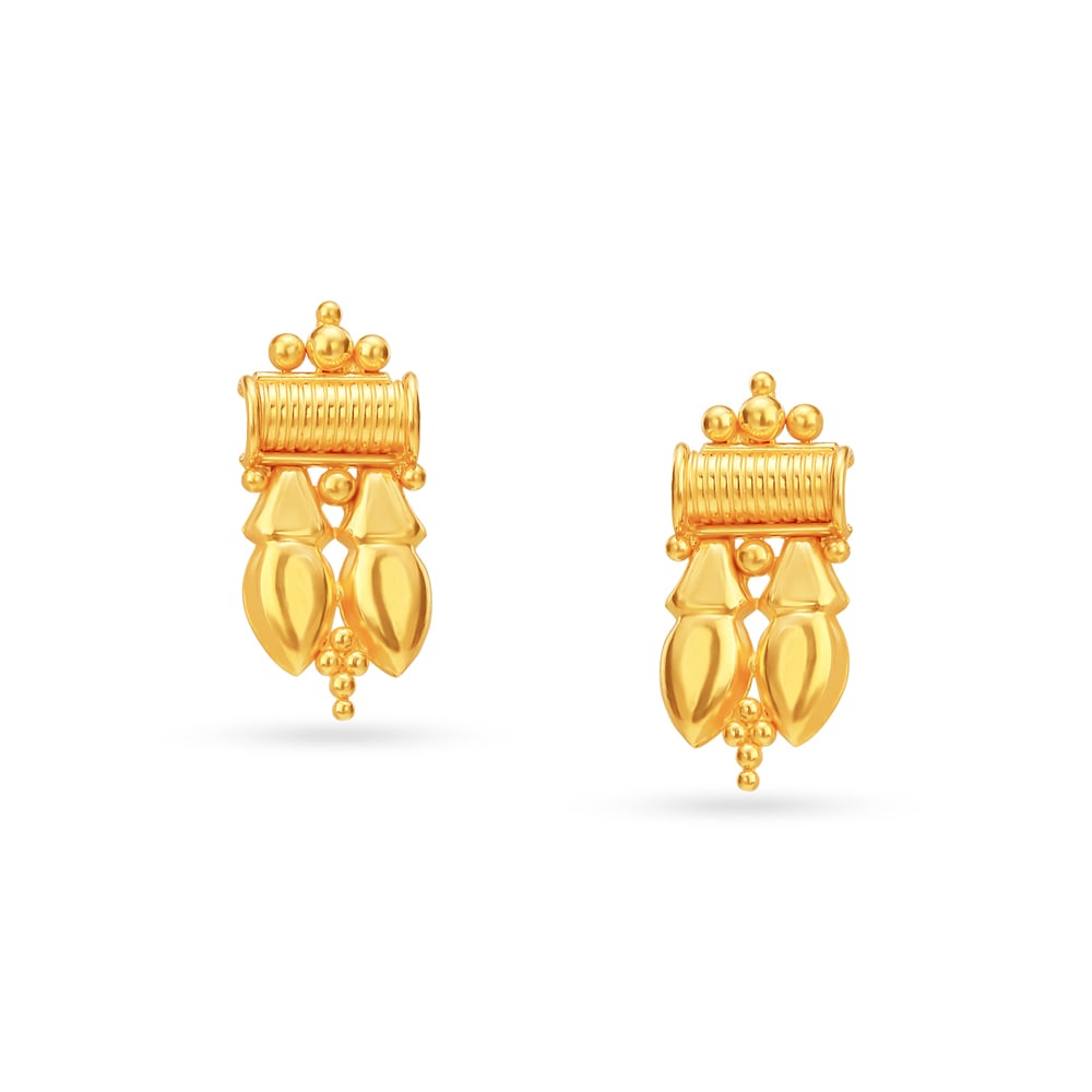 Classical Yellow Gold Beaded Necklace and Earrings Set,,hi-res image number null