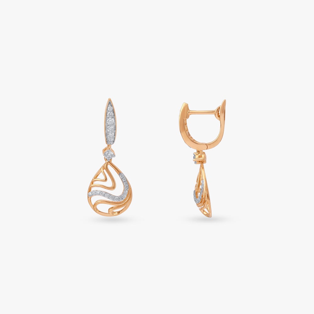Shimmer Flow Diamond Drop Earrings,,hi-res image number null