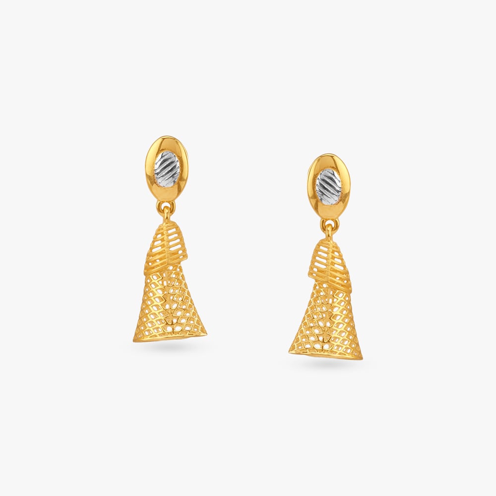 Woven Delight Gold Drop Earrings,,hi-res image number null