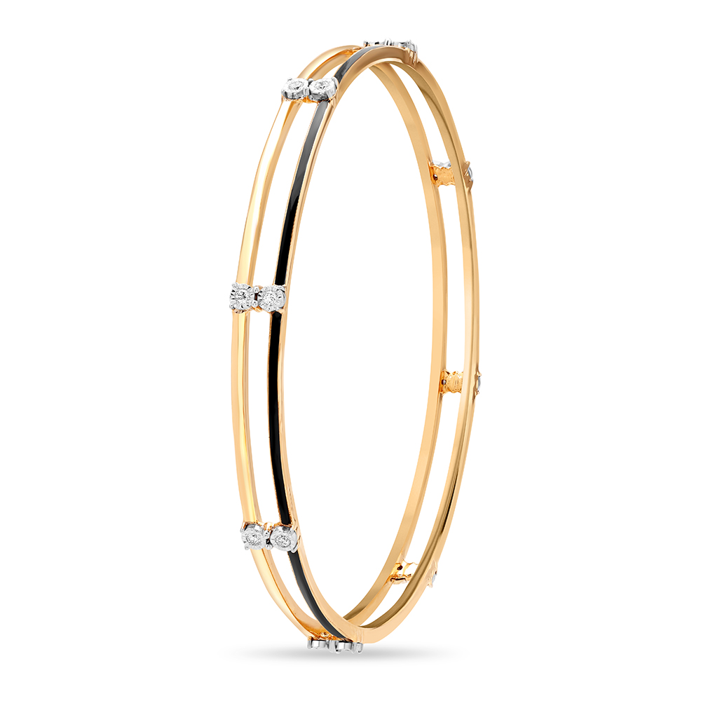 14KT Yellow Gold Chic Diamond Bangle,,hi-res image number null