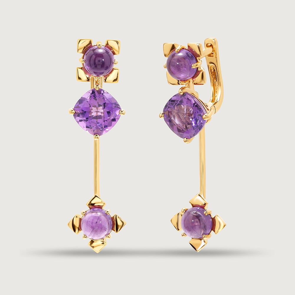 Mystic Mirage 14KT Amethyst Drop Earrings,,hi-res image number null