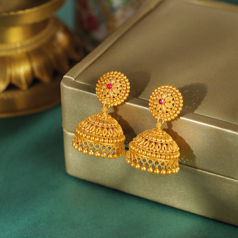 gold earrings with 5 gram - 22K Gold Indian Jewelry in USA