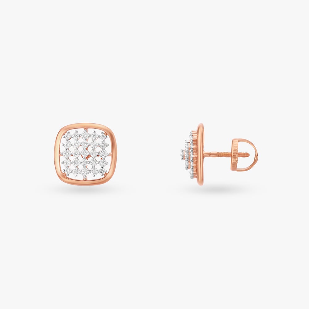 Enchanted Square Diamond Stud Earrings,,hi-res image number null