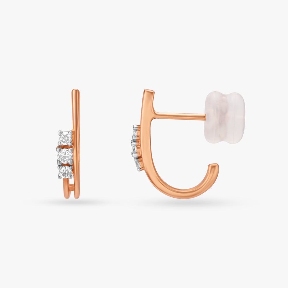Chic Sparkle Diamond Hoop Earrings,,hi-res image number null