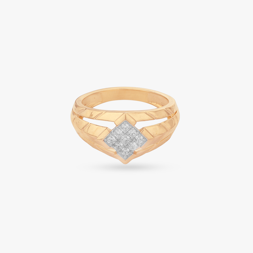 Modern Geometry Diamond Ring For Men,,hi-res image number null