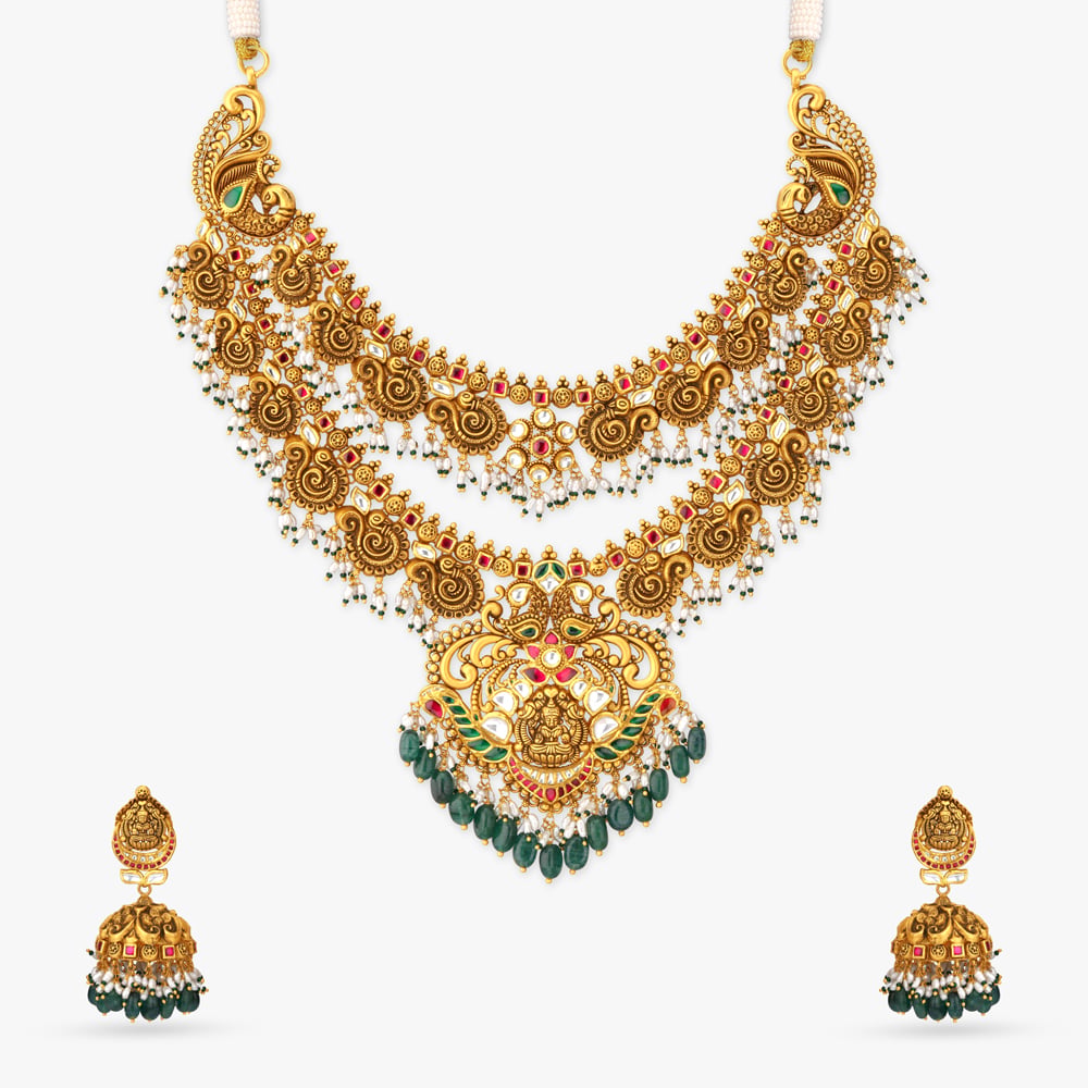 Celestial Plume Gold Necklace Set,,hi-res image number null