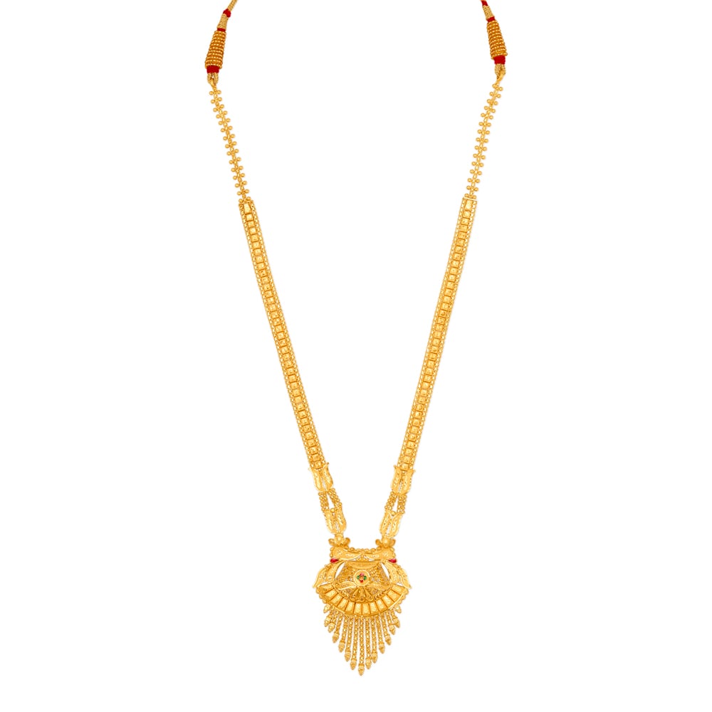 Elaborate Yellow Gold Semicircle Haaram,,hi-res image number null