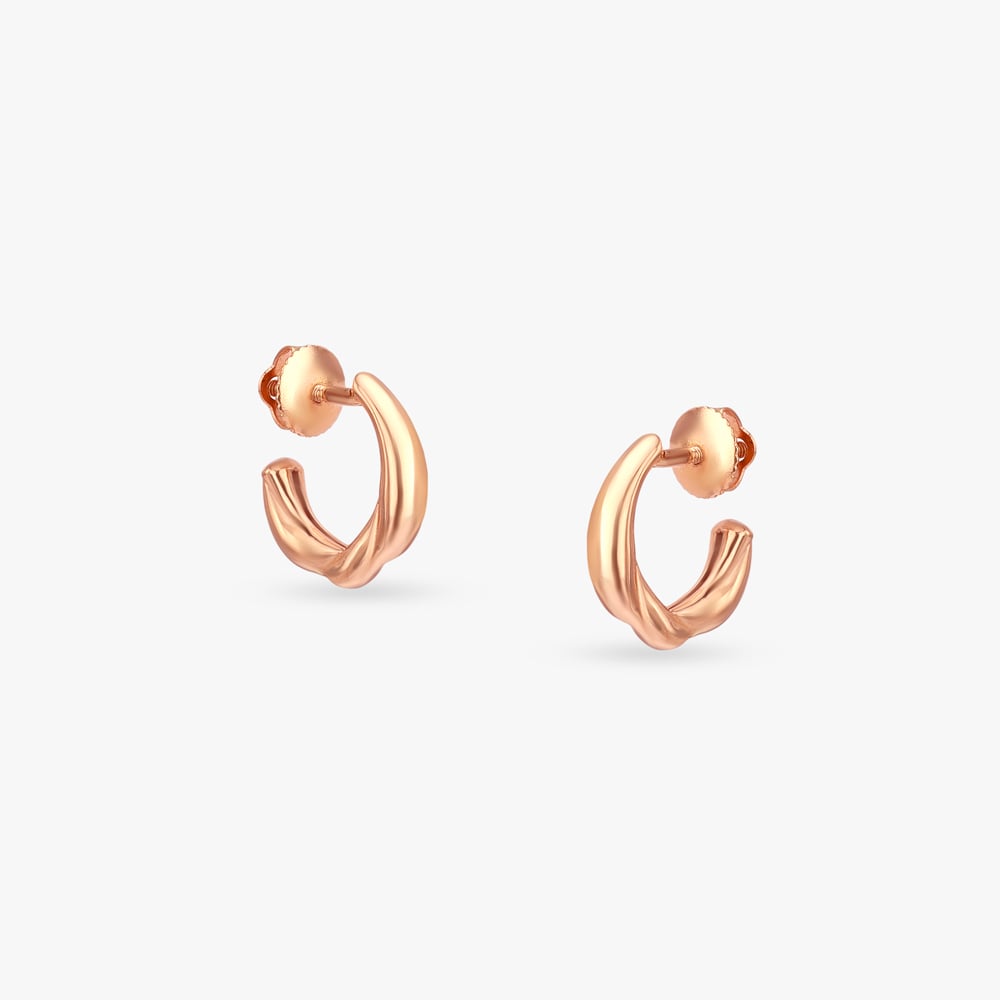 Twisted Arc Gold Stud Earrings,,hi-res image number null