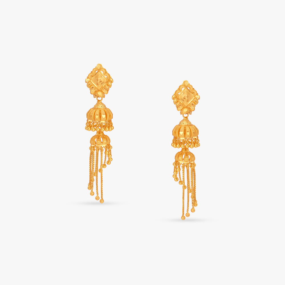 Diamond Top Jhumka Earrings,,hi-res image number null