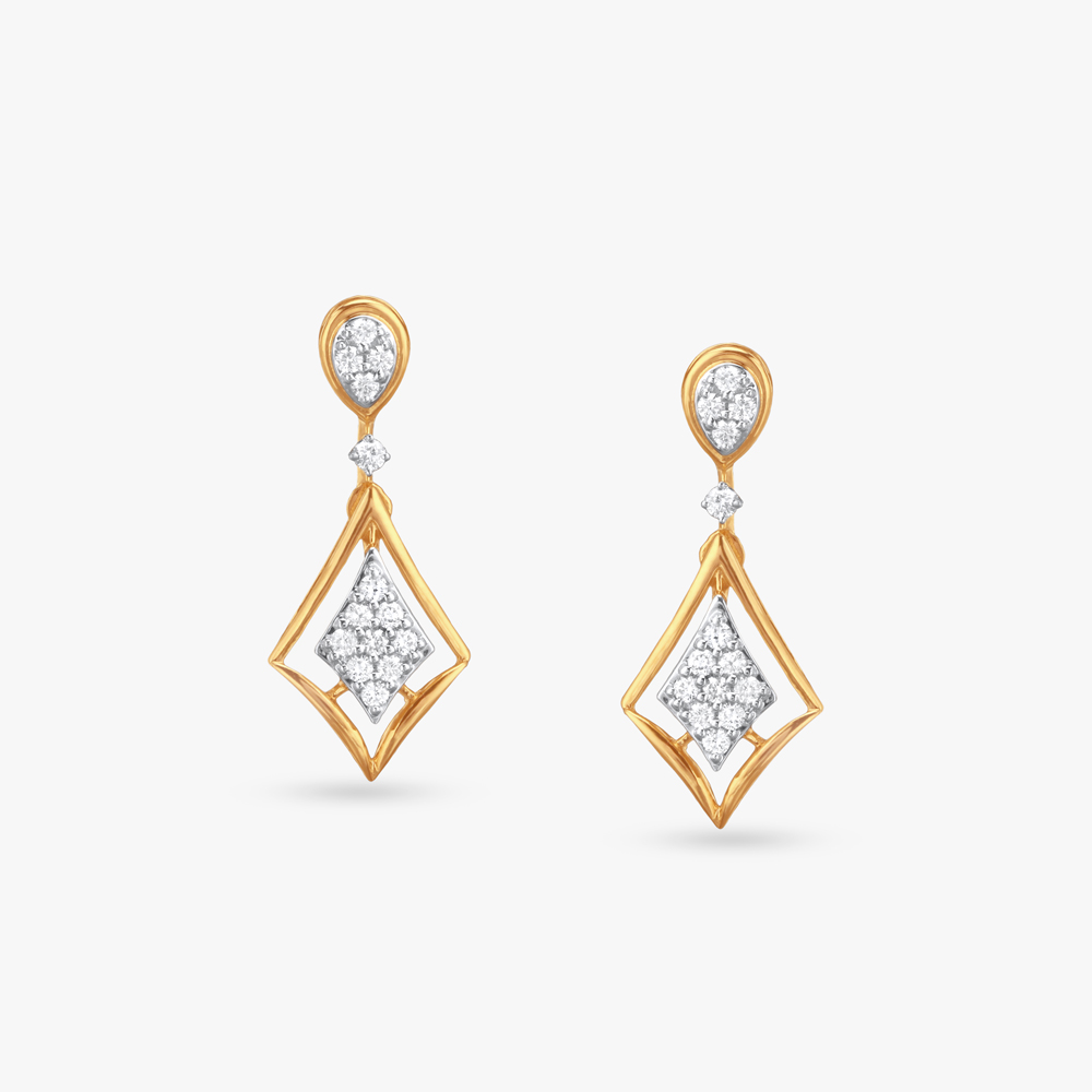 Sleek Glam Diamond Drop Earrings,,hi-res image number null