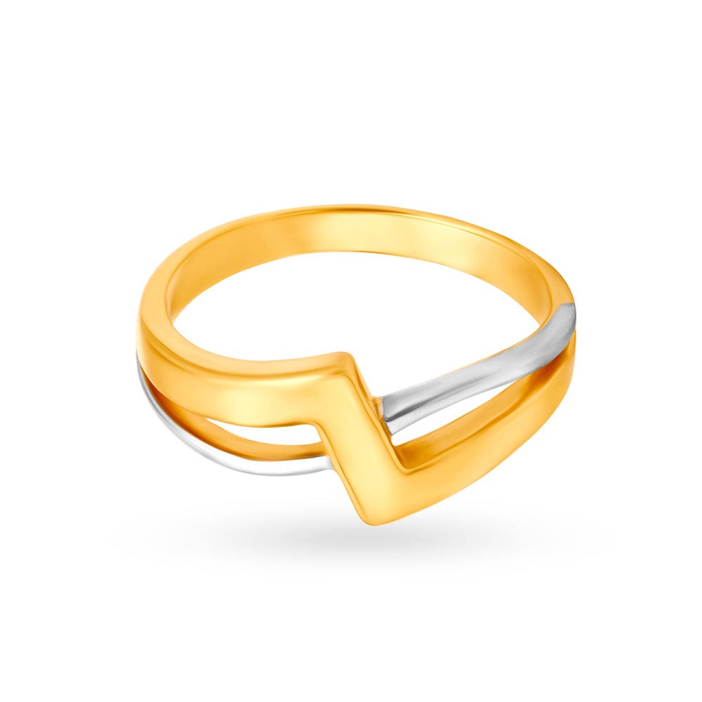 Contemporary 22 Karat Yellow Gold Geometric Finger Ring,,hi-res image number null