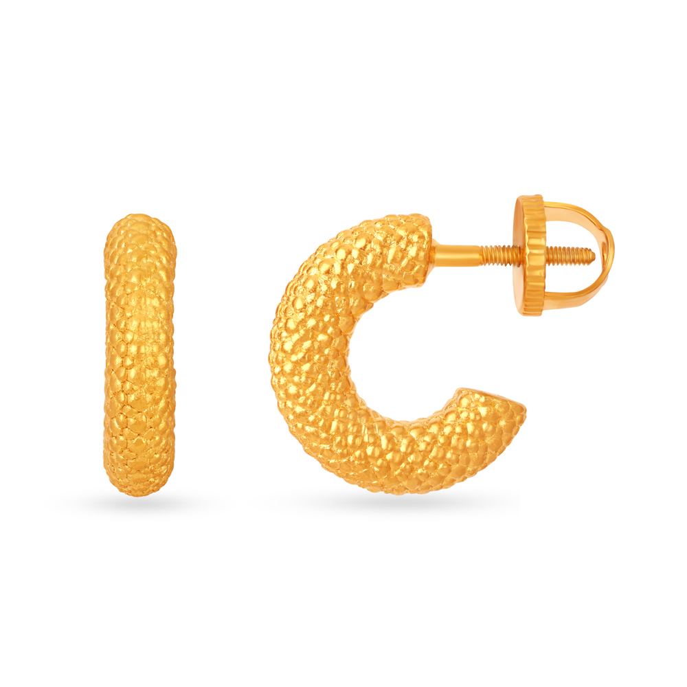 22 KT Yellow Gold Artsy Stud Earrings,,hi-res image number null