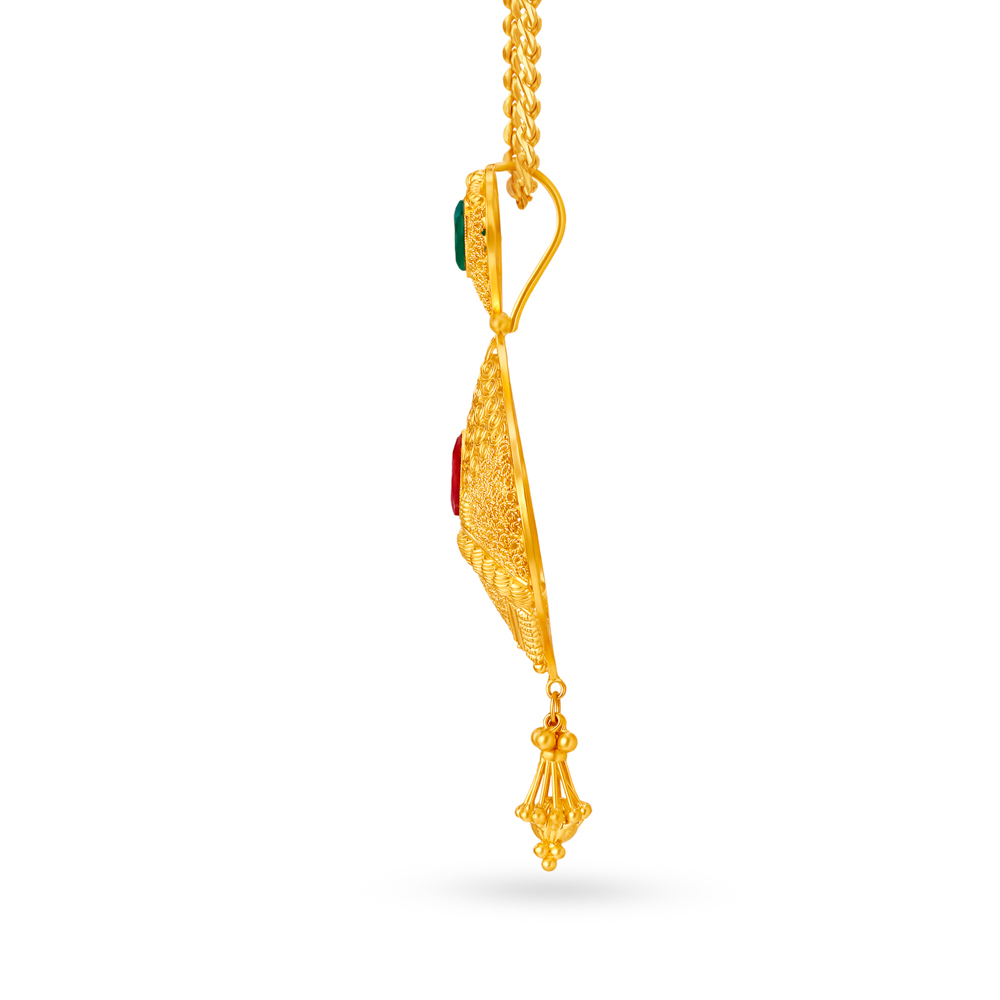 22 Karat Gold Pendant Earrings Set,,hi-res image number null