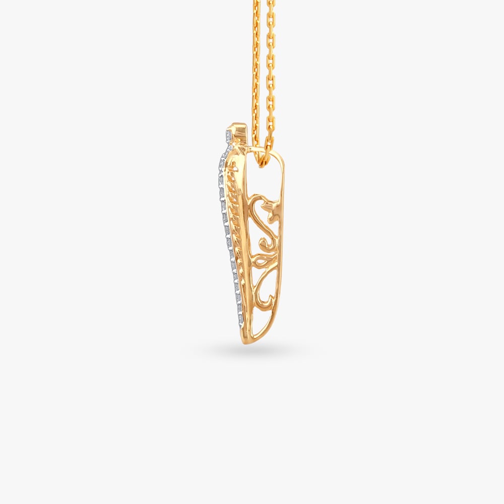 Artistic Leaf Diamond Pendant,,hi-res image number null