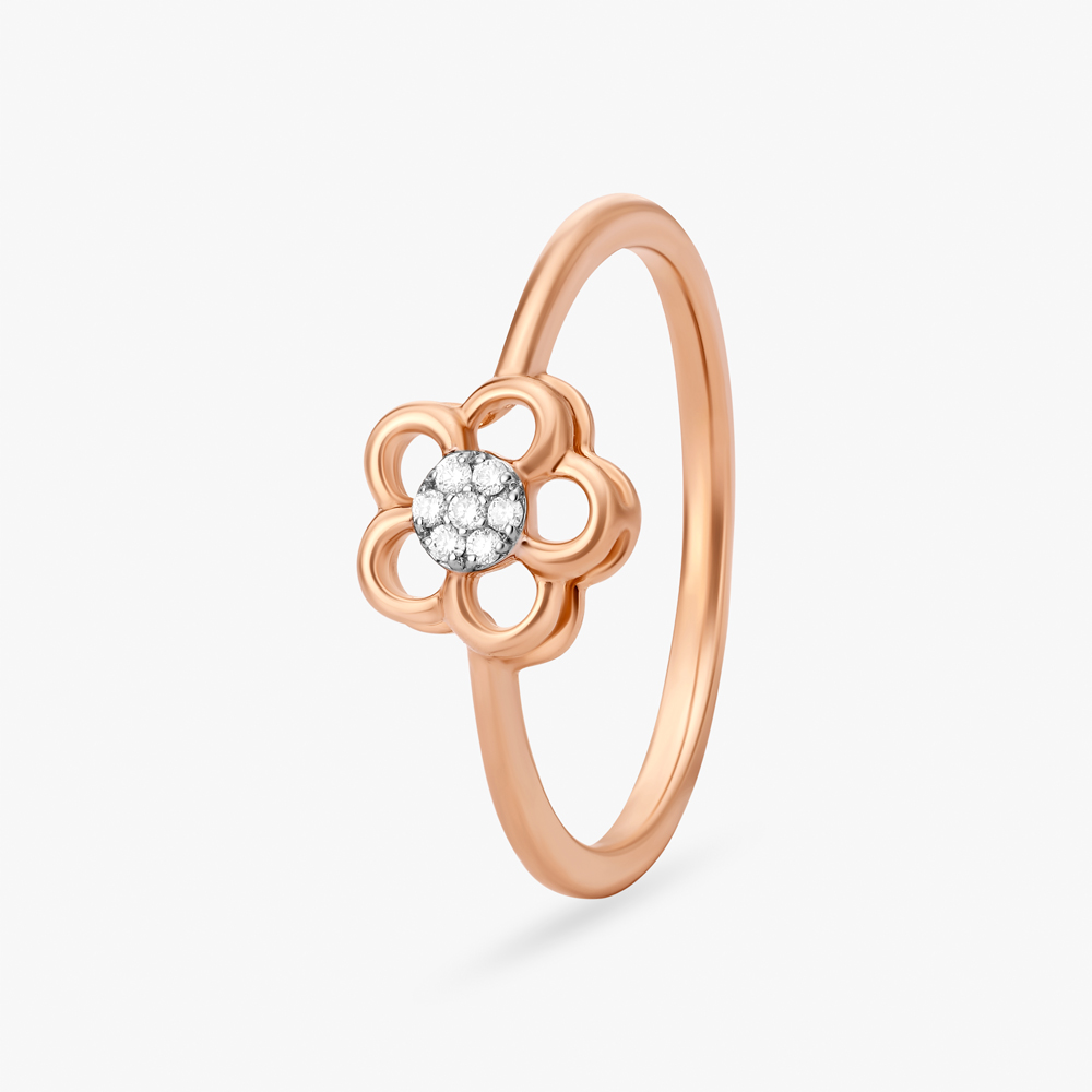 Divine Flora Sparkle Diamond Finger Ring
