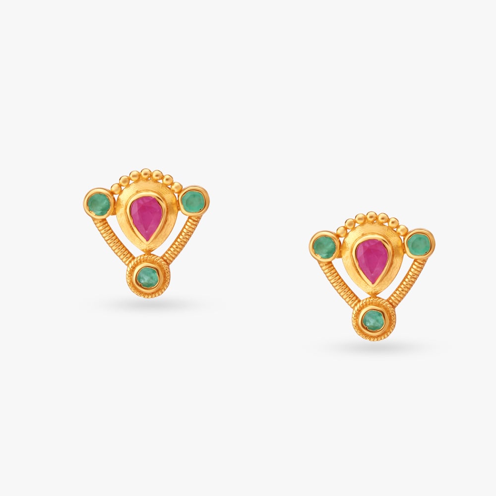 Blossom Gold Pendant with Chain and Earrings Set,,hi-res image number null