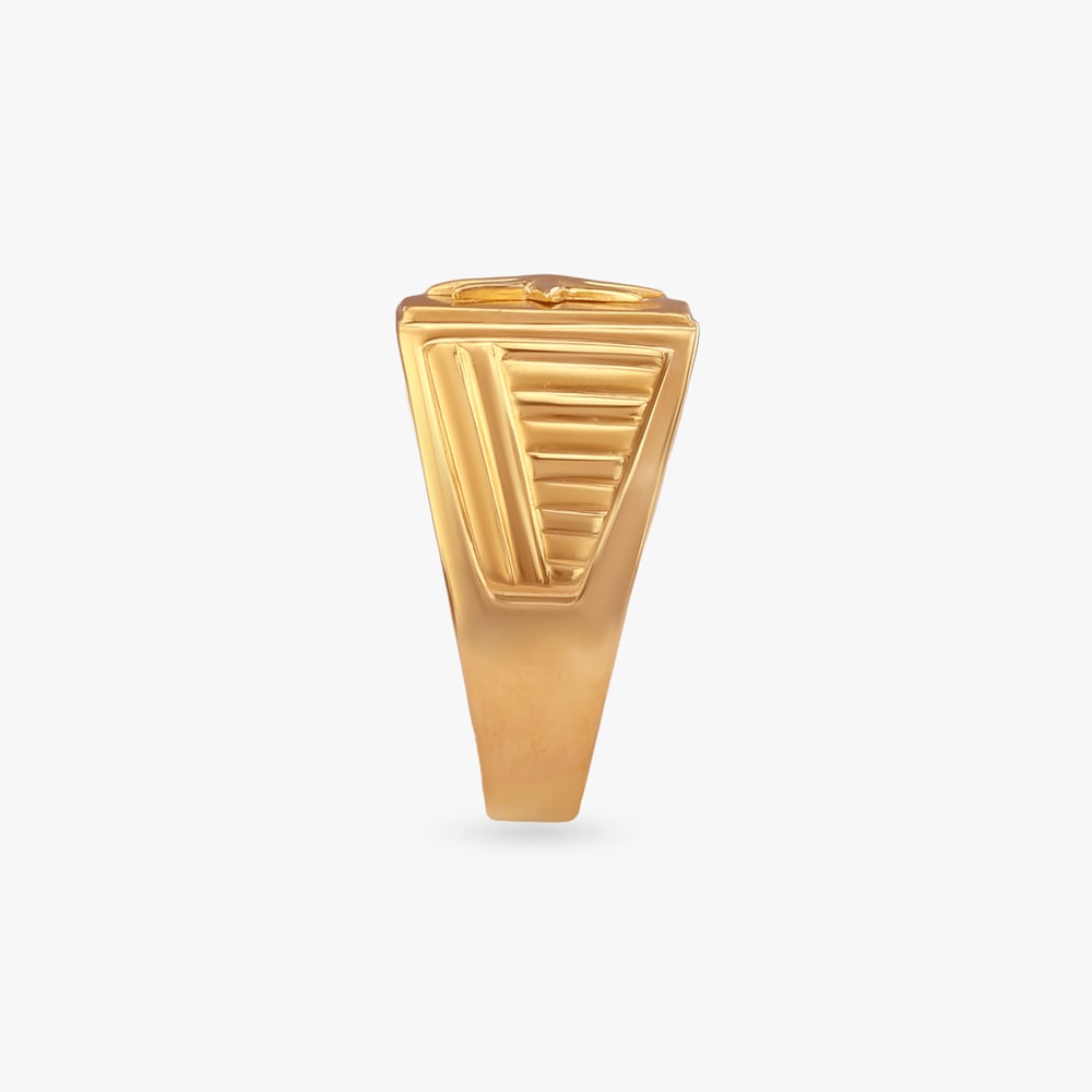 Bold Geometric Gold Ring For Men,,hi-res image number null
