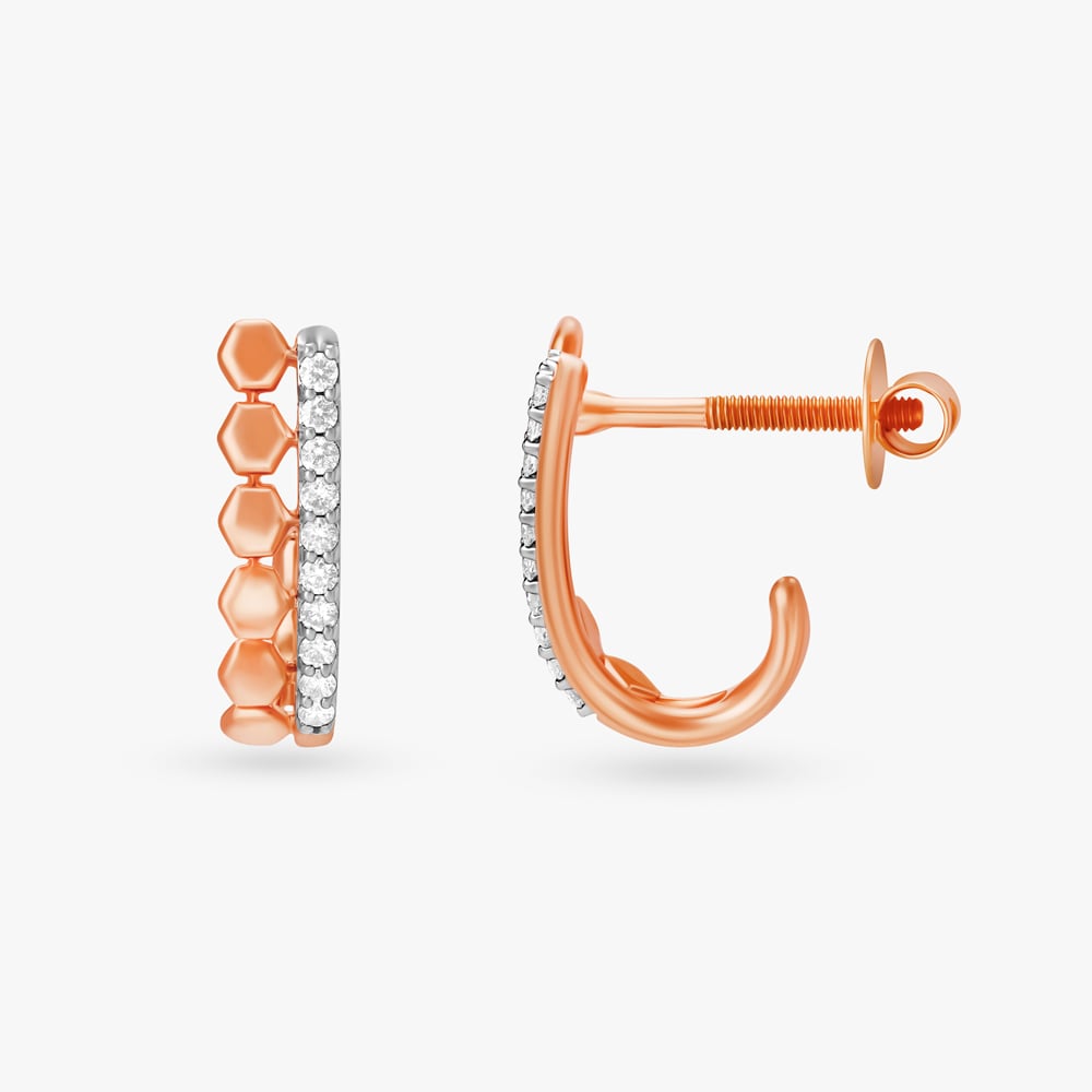 Hexa Gleam Diamond Stud Earrings,,hi-res image number null