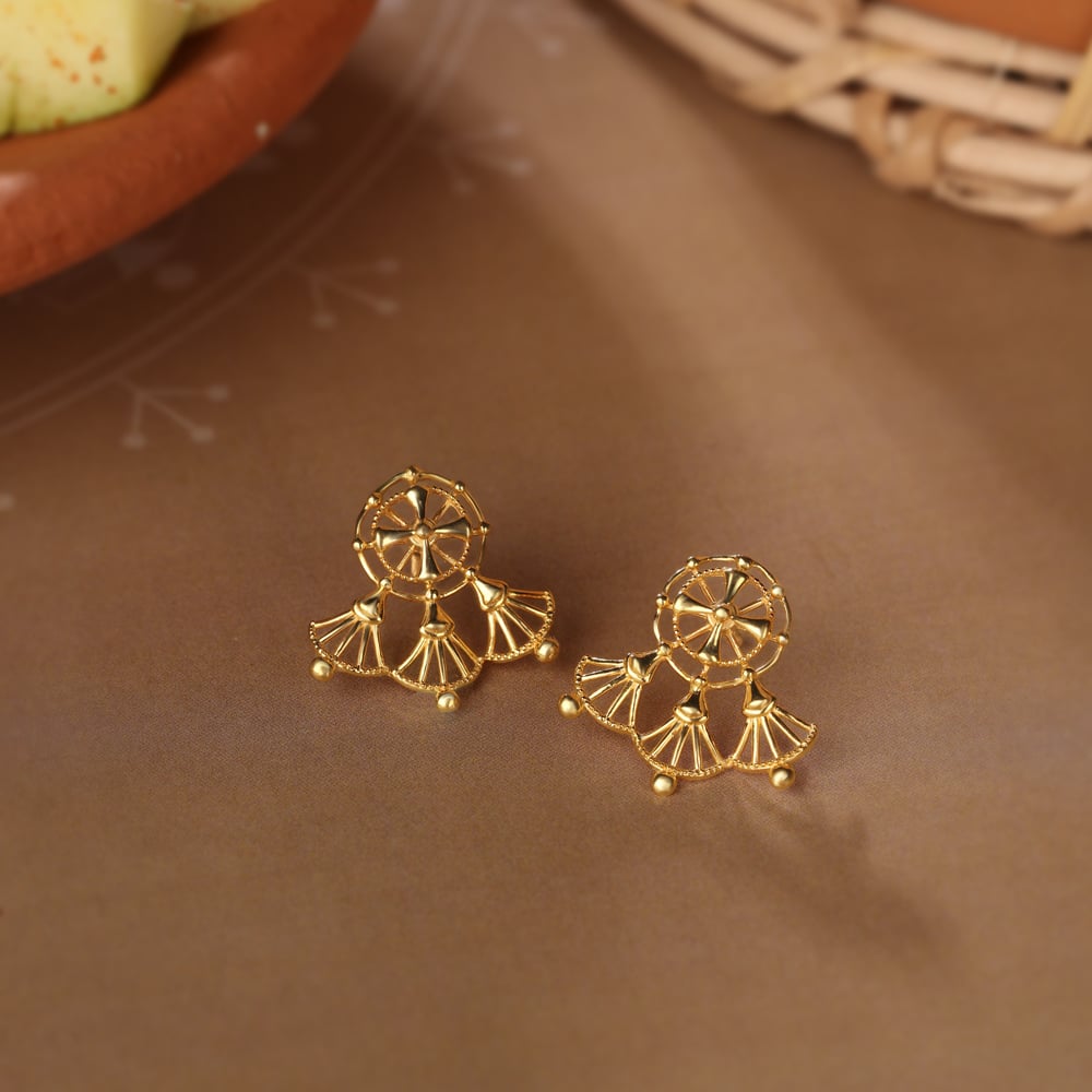 Tarpa Legacy 22KT Gold Stud Earrings,,hi-res image number null