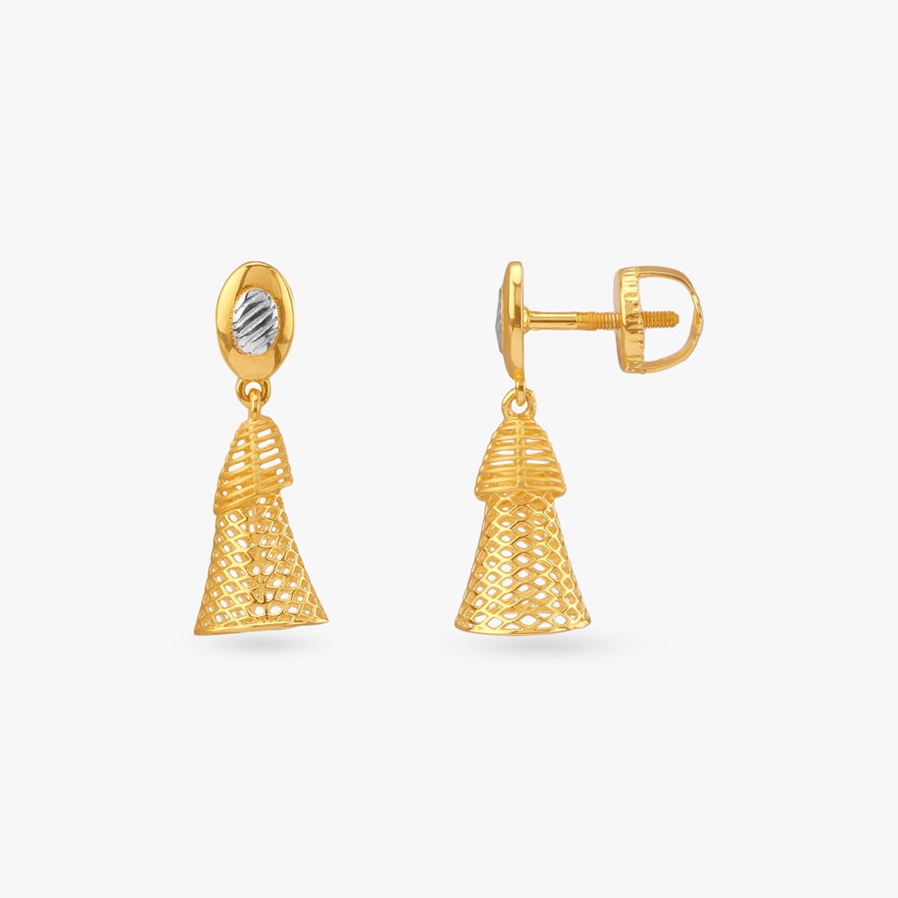 Woven Delight Gold Drop Earrings,,hi-res image number null