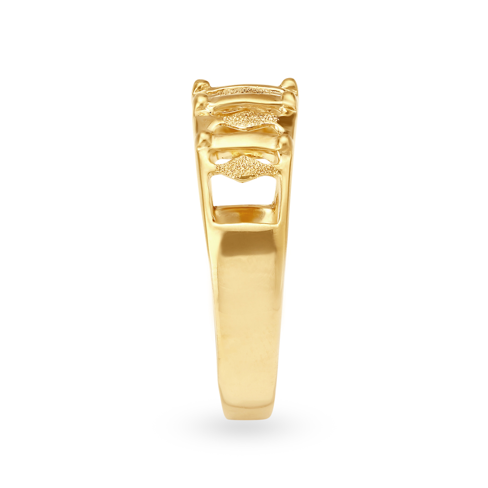 Decadent 22 Karat Yellow Gold Textured Finger Ring,,hi-res image number null