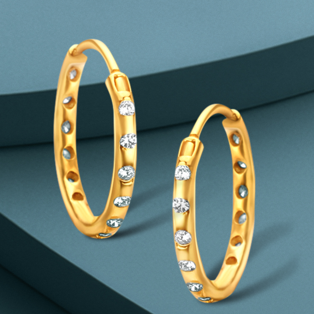 Minimal Polki Diamond Hoop Earrings,,hi-res image number null