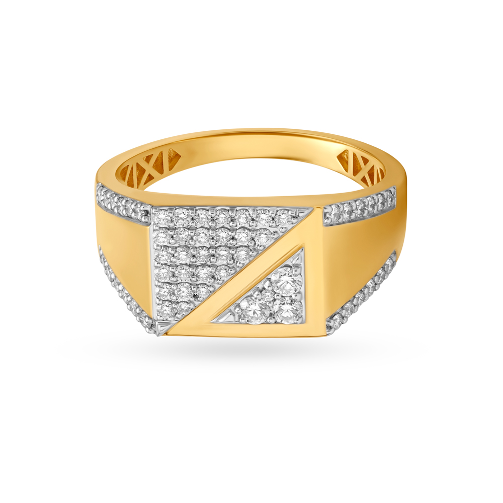 Diagonal Cut Finger Ring for Men,,hi-res image number null