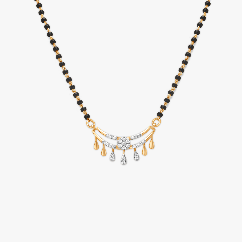 Evergreen Leafy Diamond Mangalsutra,,hi-res image number null