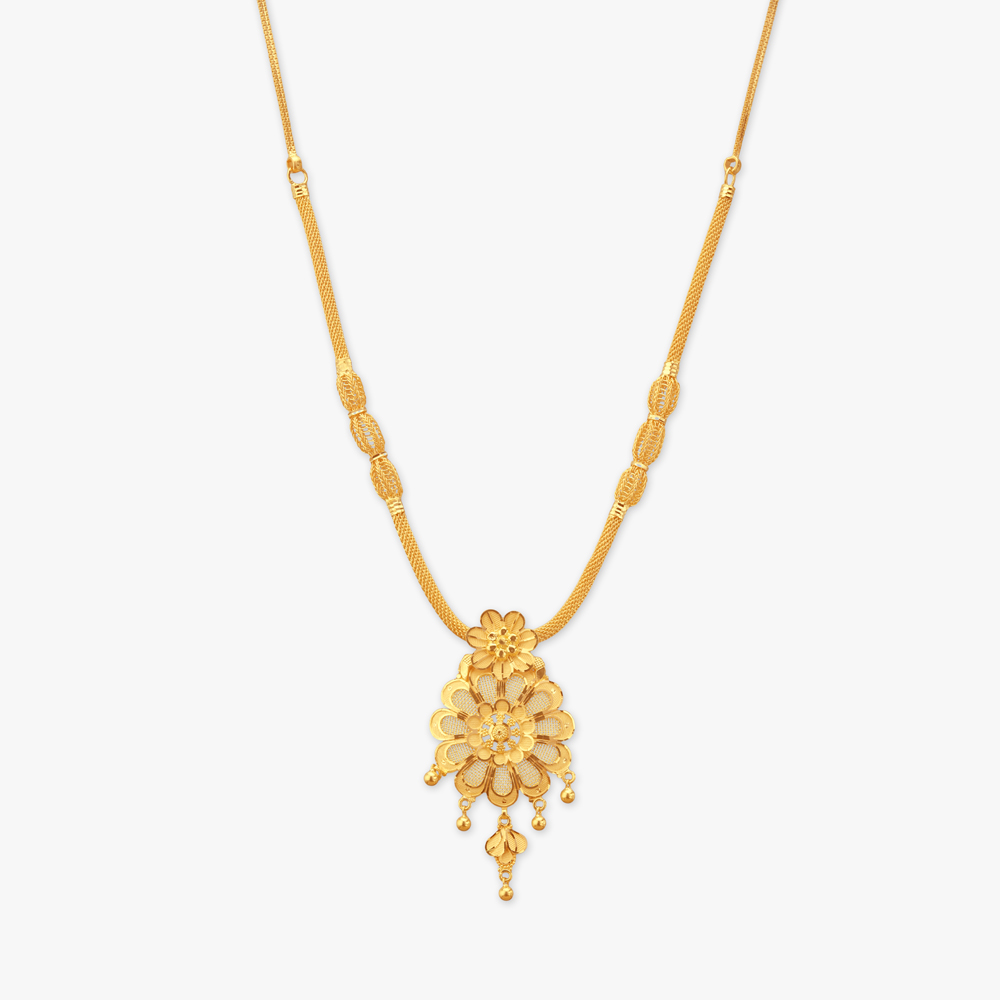 Floral Drape Gold Necklace Set,,hi-res image number null