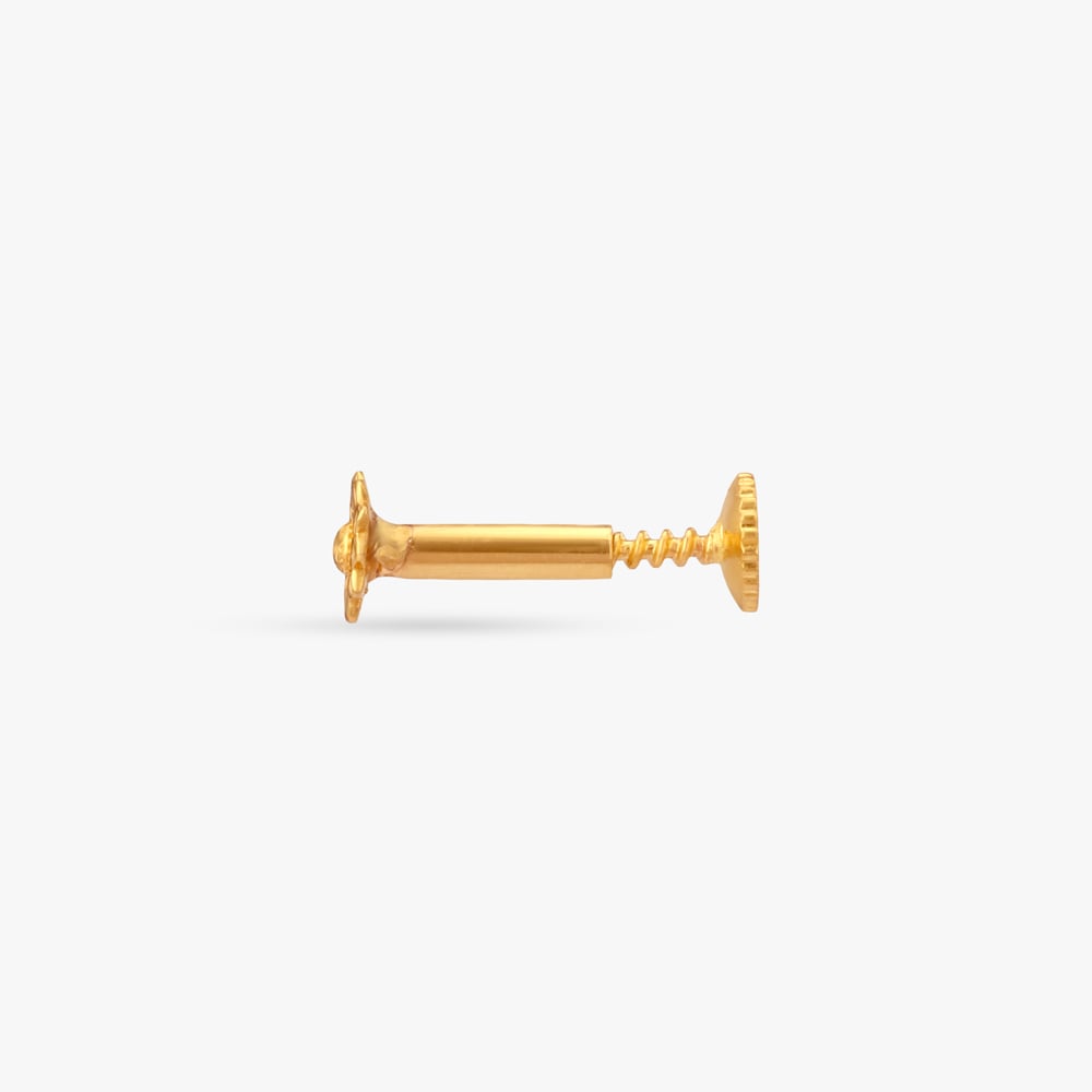 Sunlit Bloom Gold Nose Pin,,hi-res image number null