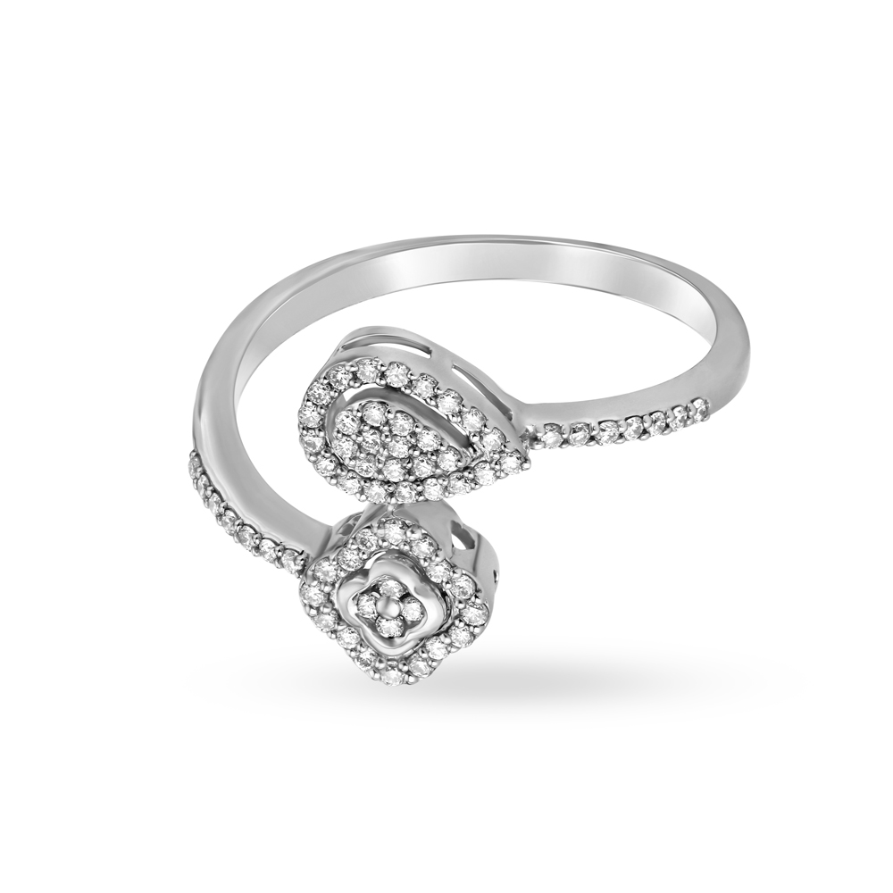 Magnificient18 Karat White Gold And Diamond Finger Ring,,hi-res image number null