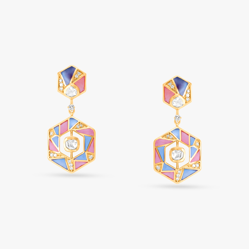 Hexagonal Swirl Necklace Set,,hi-res image number null