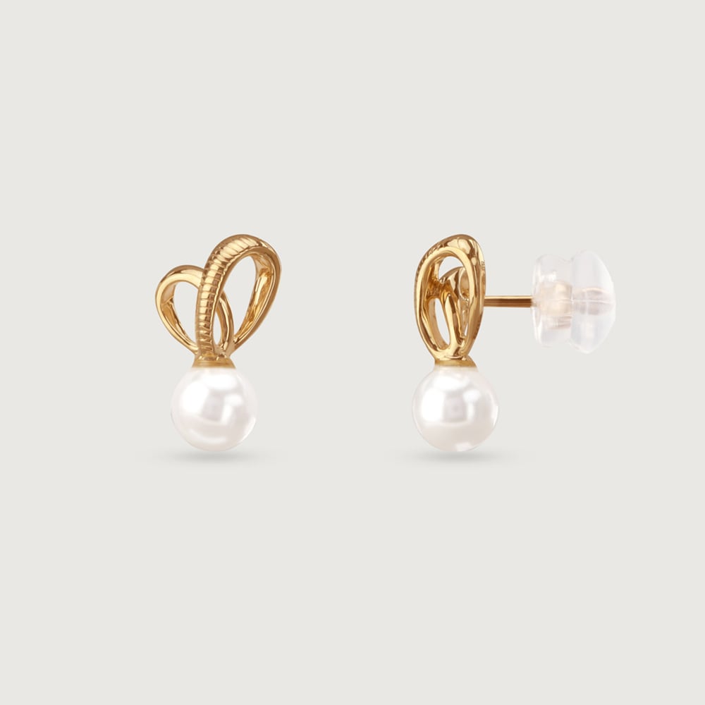 Ribbon Kiss Crystal White Earrings,,hi-res image number null