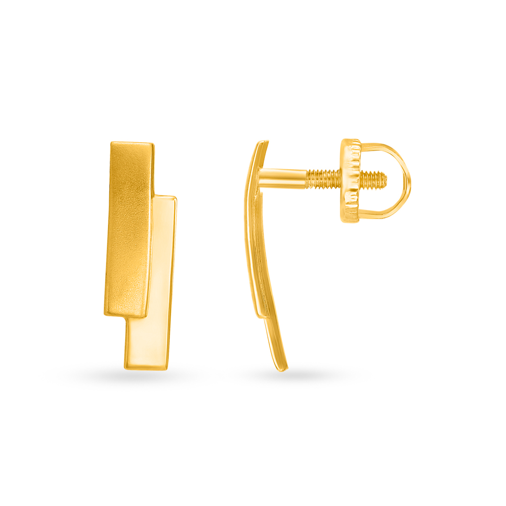 Minimalistic Gold Stud Earrings,,hi-res image number null