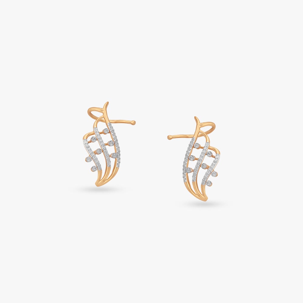

Contemporary Curve Diamond Stud Earrings
