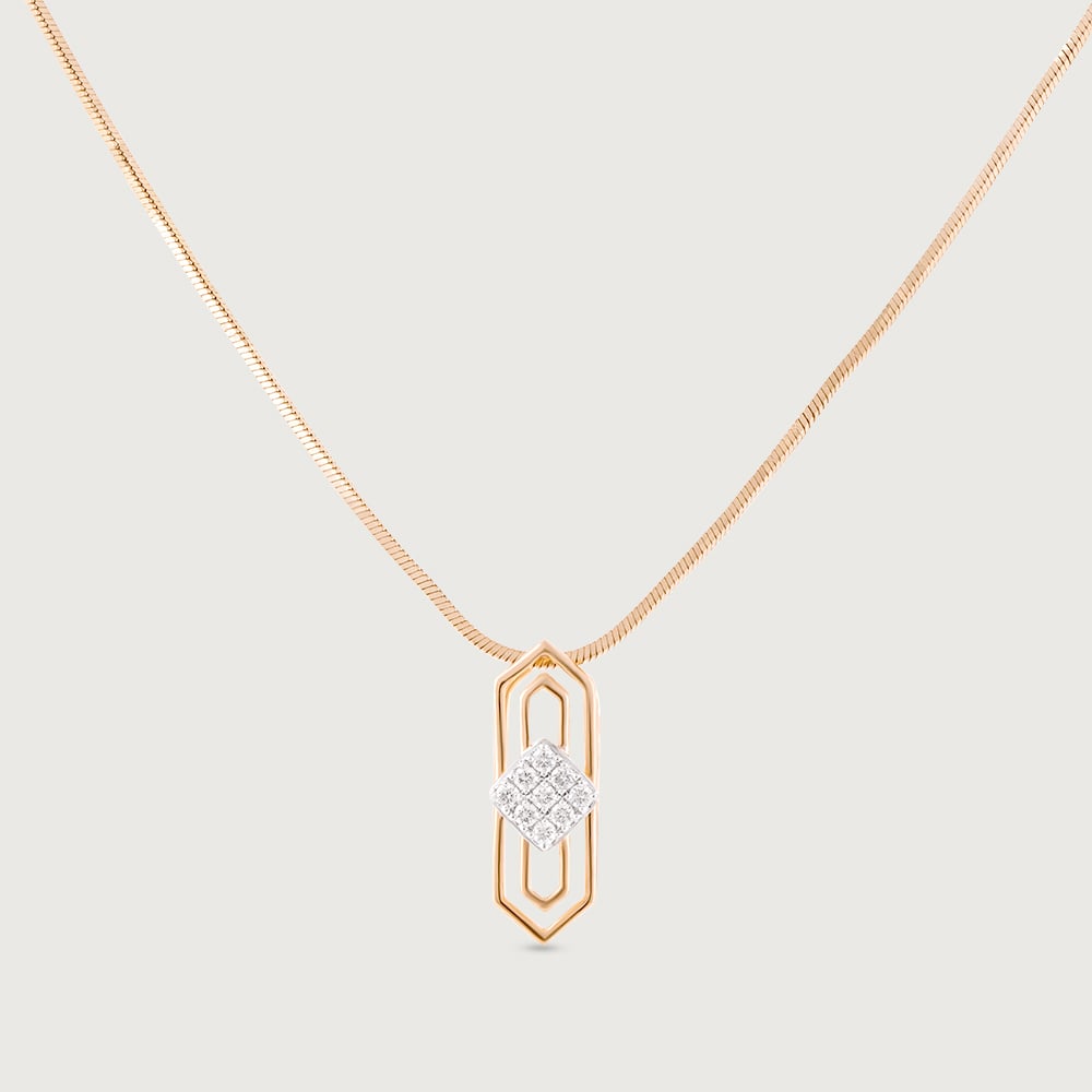 Prism Shield Gold & Diamond Pendant,,hi-res image number null