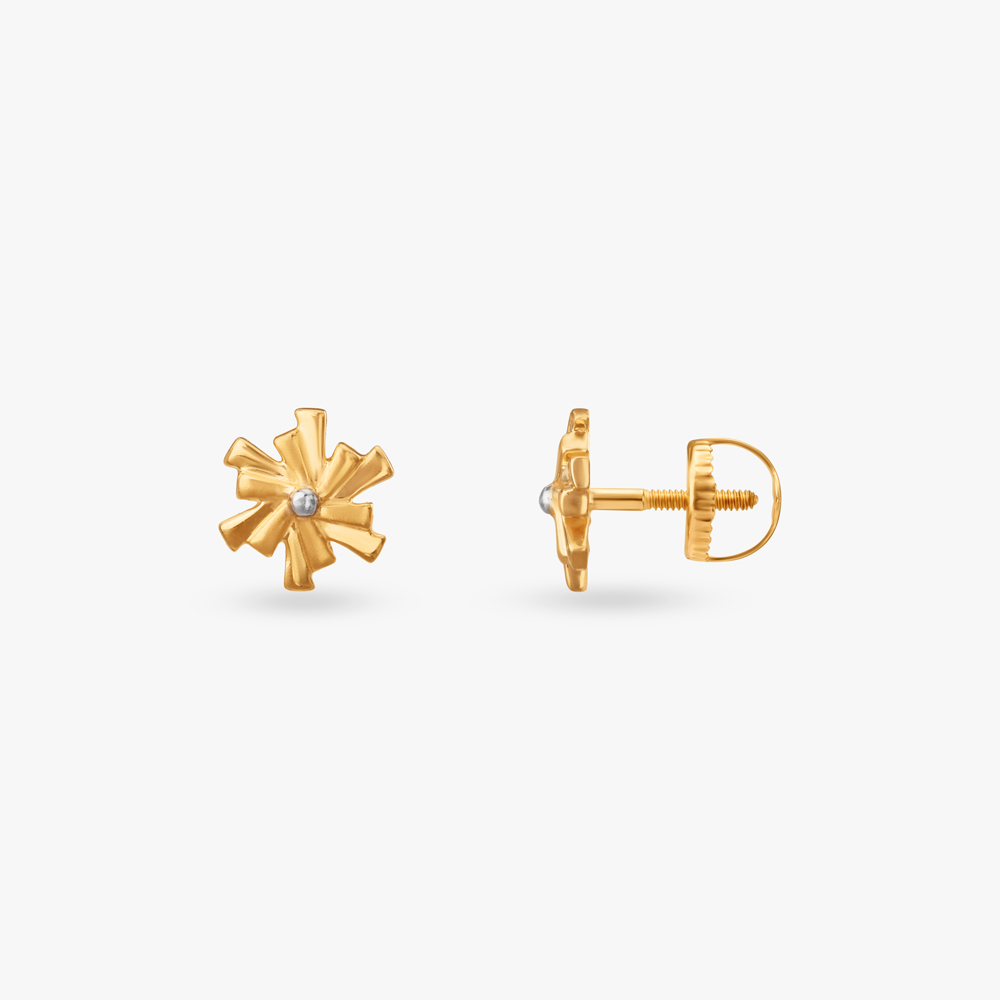 Twinkle Pinwheel Gold Stud Earrings for Kids,,hi-res image number null