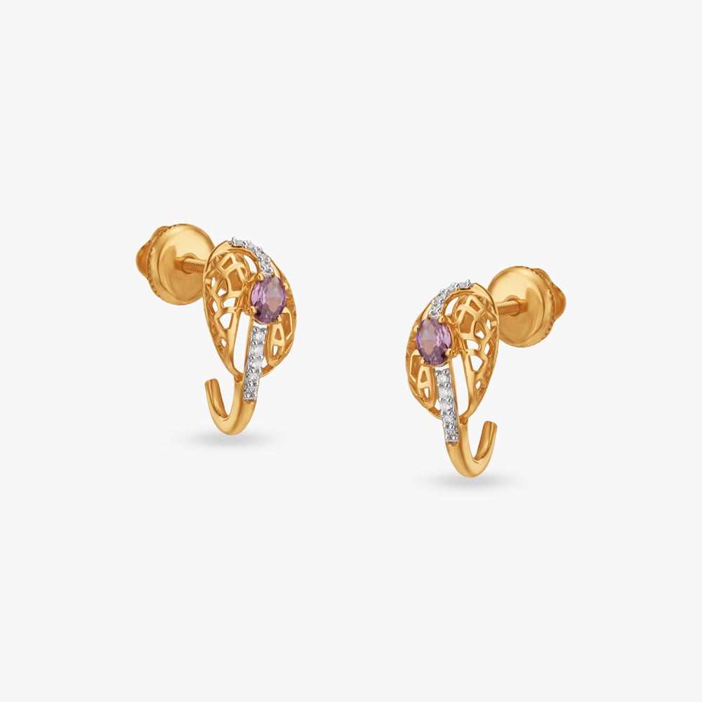 Evening Bloom Diamond Hoop Earrings,,hi-res image number null