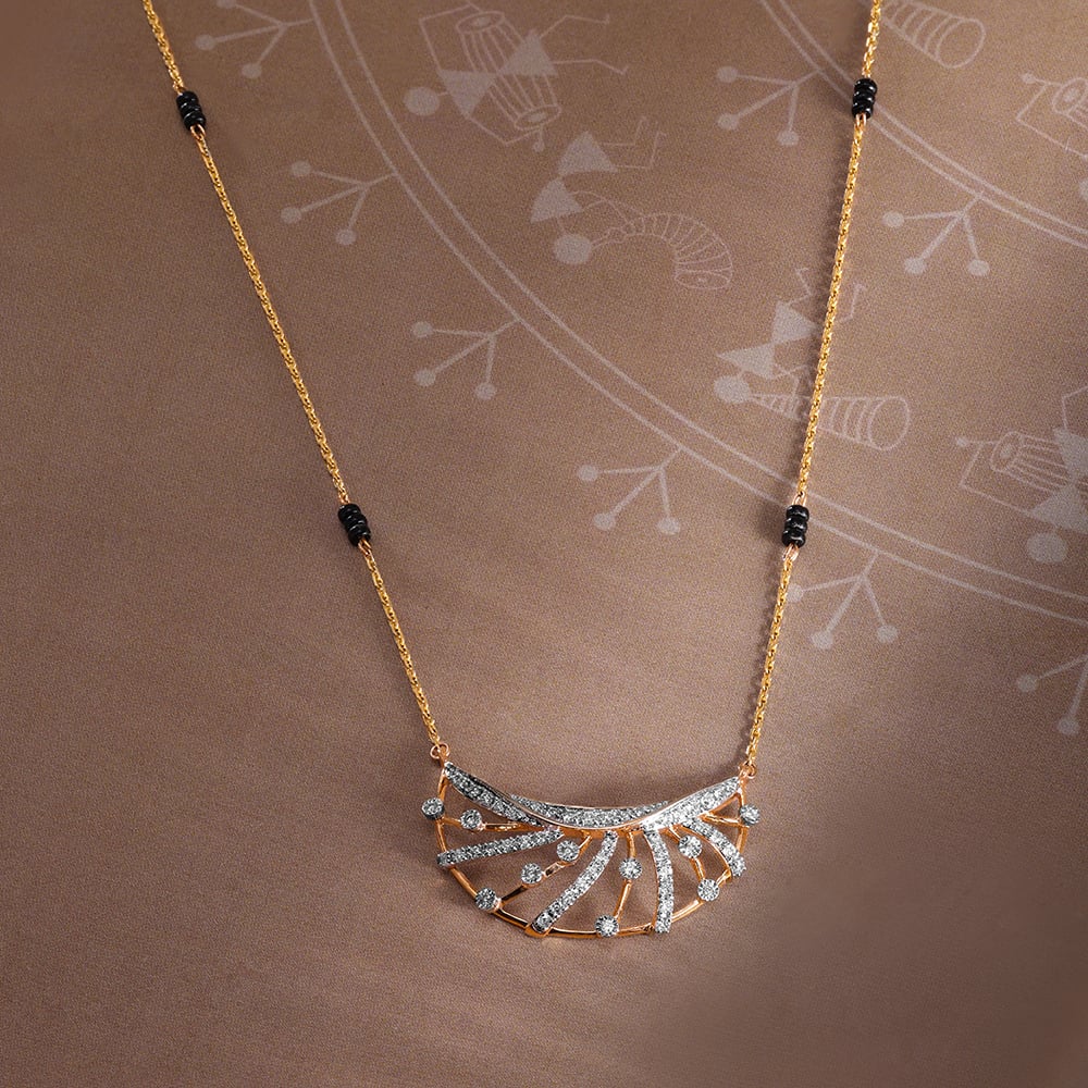 Glowing Eternity 14 Kt Gold and Diamond Mangalsutra,,hi-res image number null