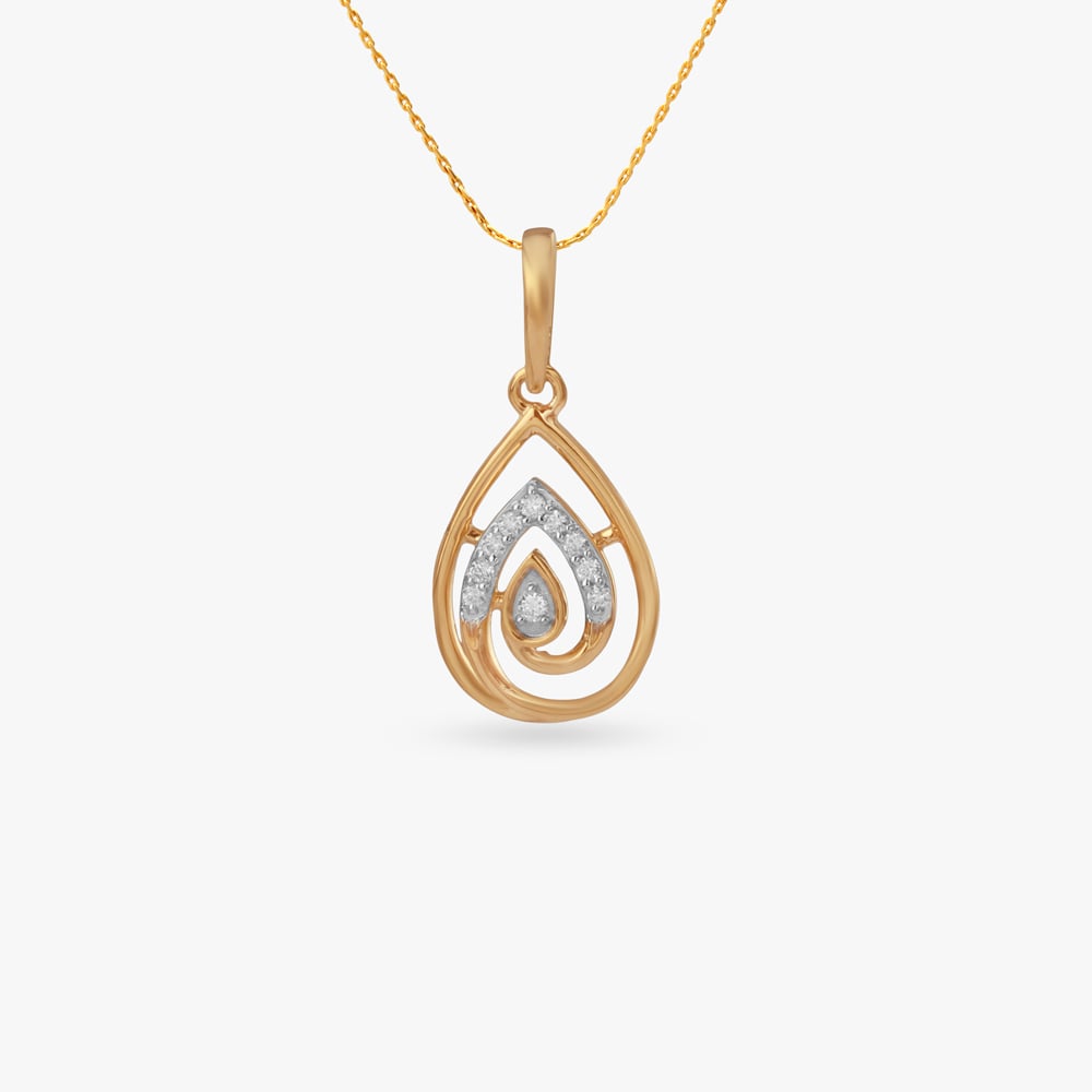 Layered Teardrop Diamond Pendant,,hi-res image number null