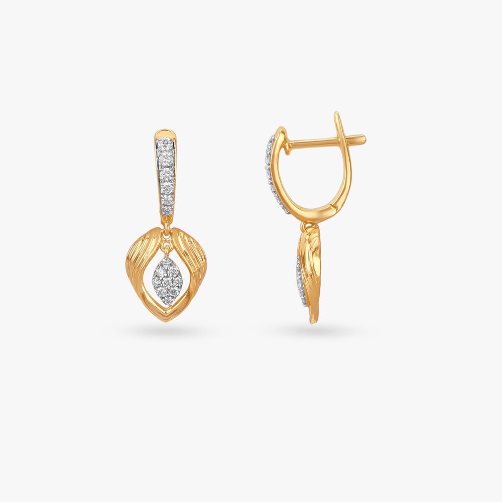 Graceful Charm Diamond Hoop Earrings,,hi-res image number null