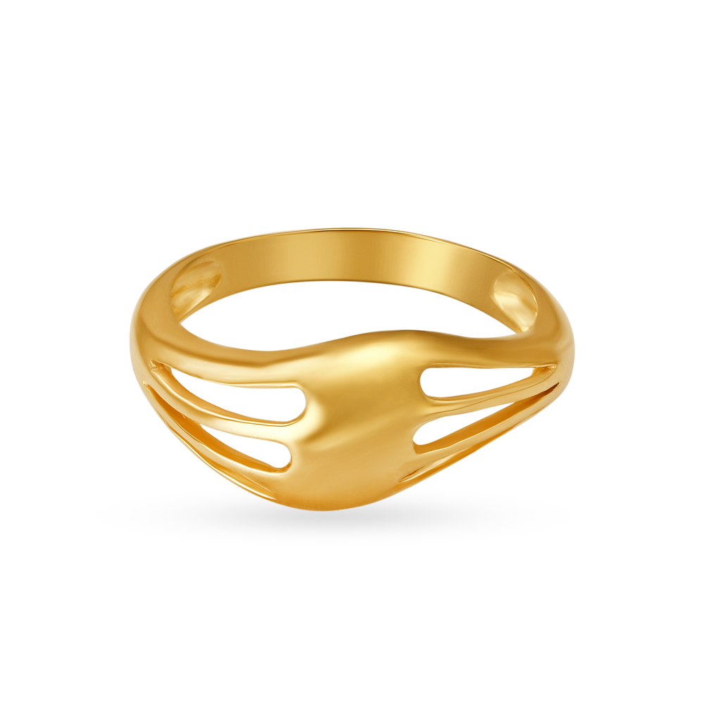 Abstract 22 Karat Yellow Gold Finger Ring,,hi-res image number null
