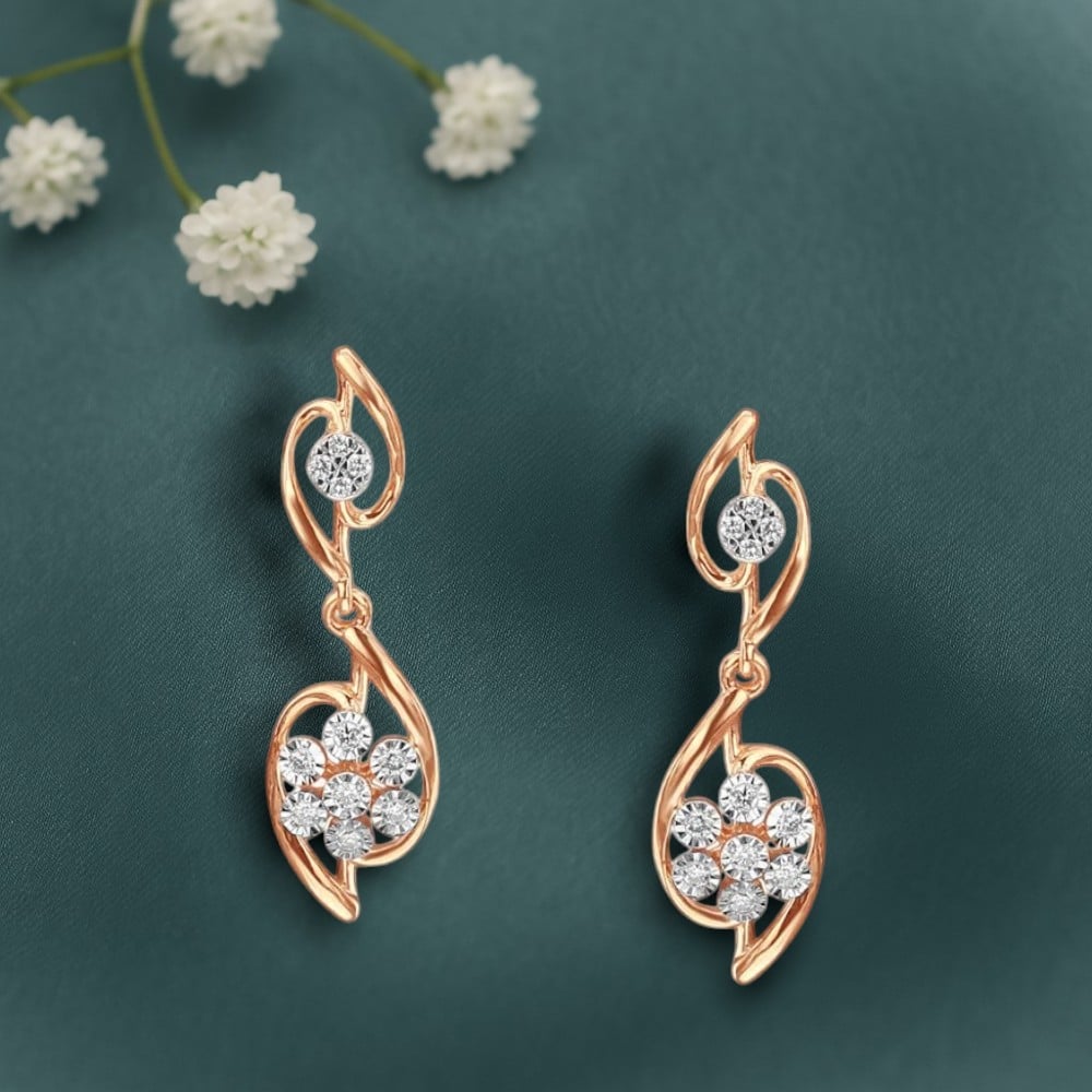 Curve Whisper Diamond Drop Earrings,,hi-res image number null