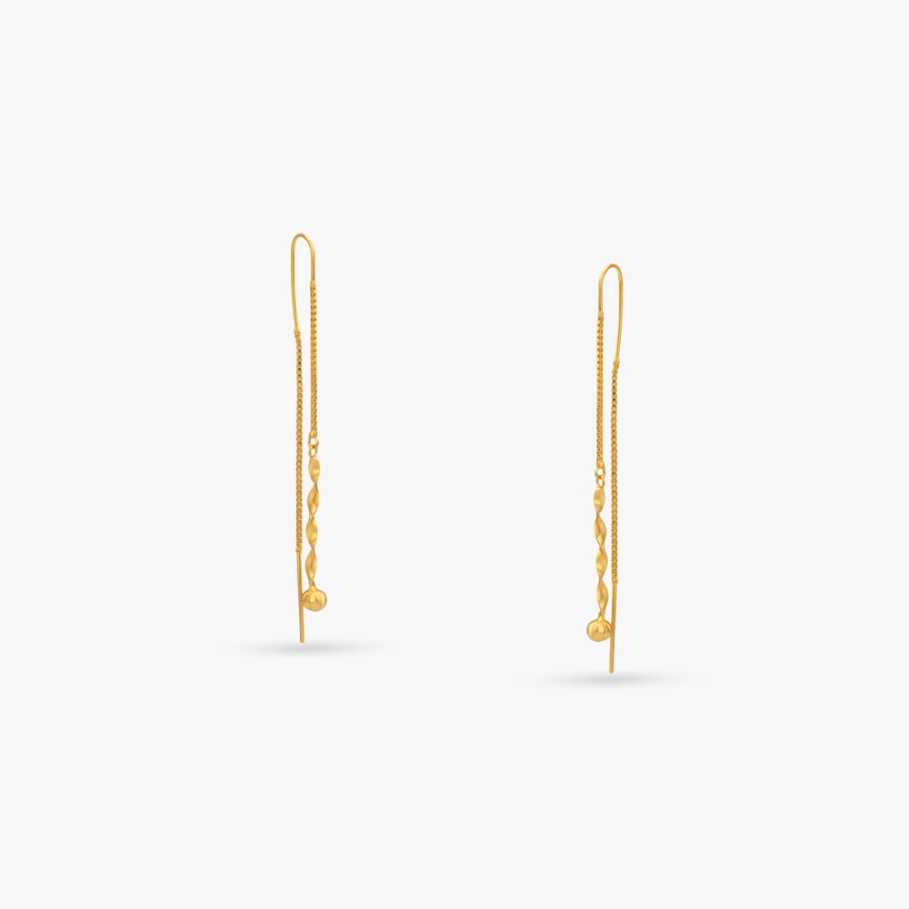 Cascading Twist Gold Hoop Earrings,,hi-res image number null